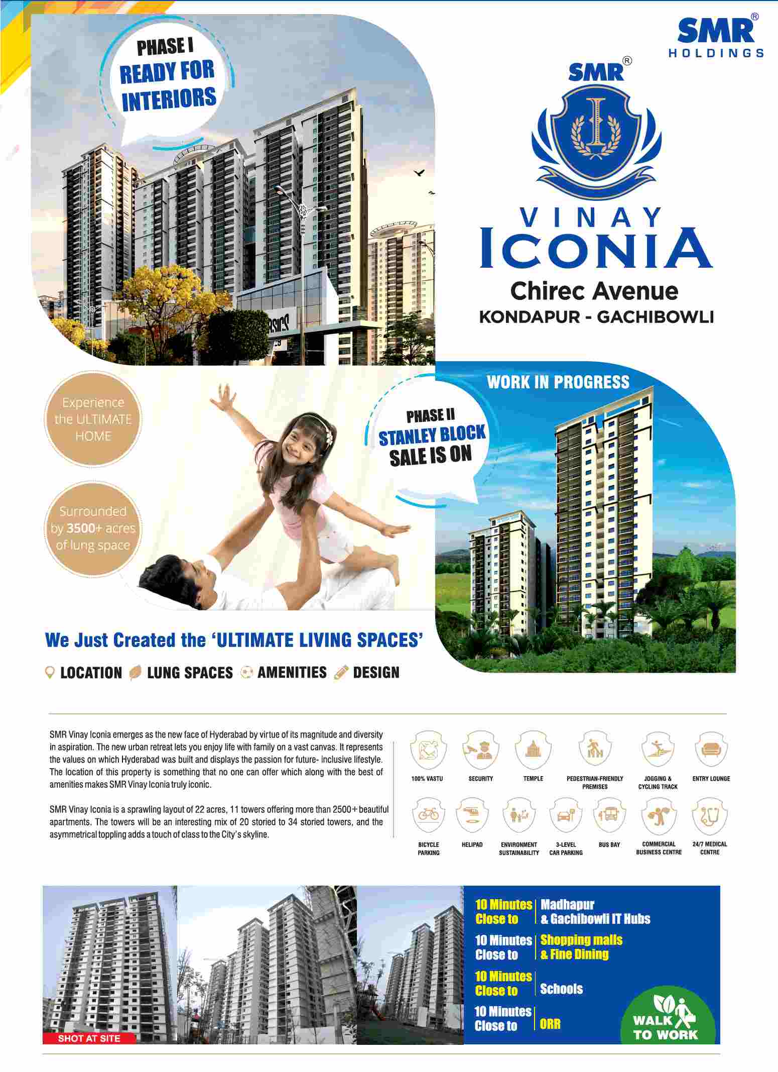 Enjoy life with family on a vast canvas by residing at SMR Vinay Iconia in Hyderabad Update